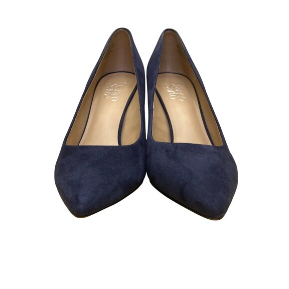 Franco Sarto Women’s Navy Blue Suede Upper L-Palma Block Heels Size 9.5M - Picture 2 of 9